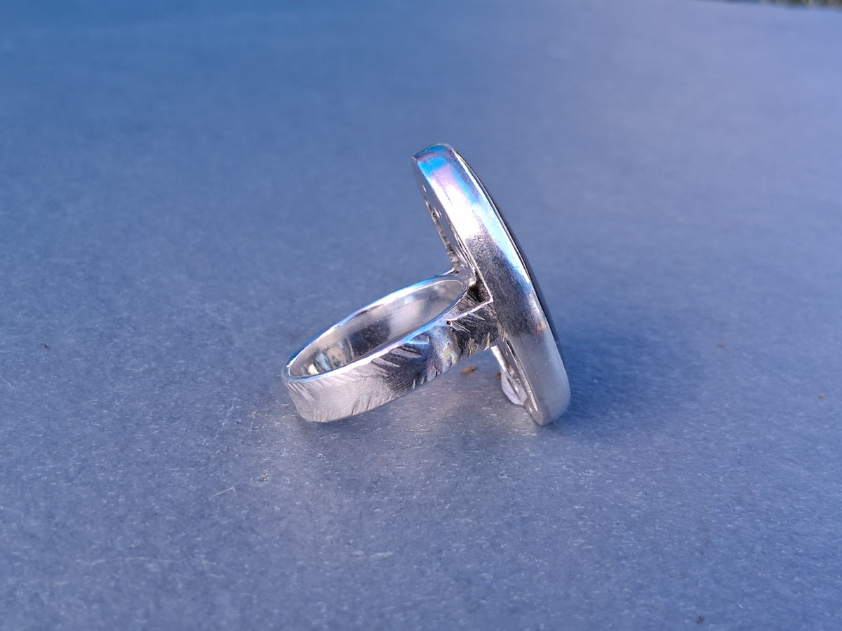 Big Moss Agate Ring