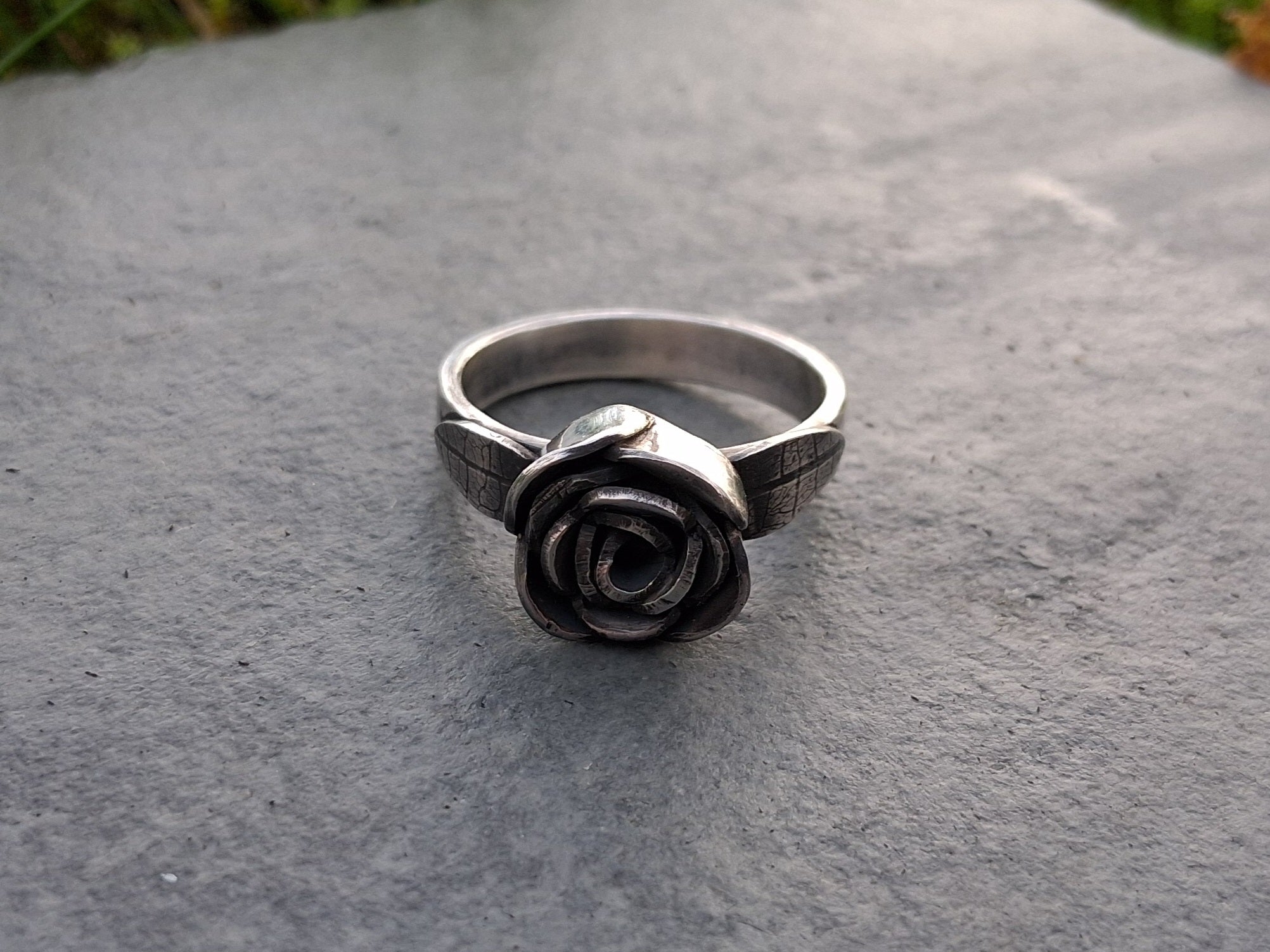 Sterling silver rose ring