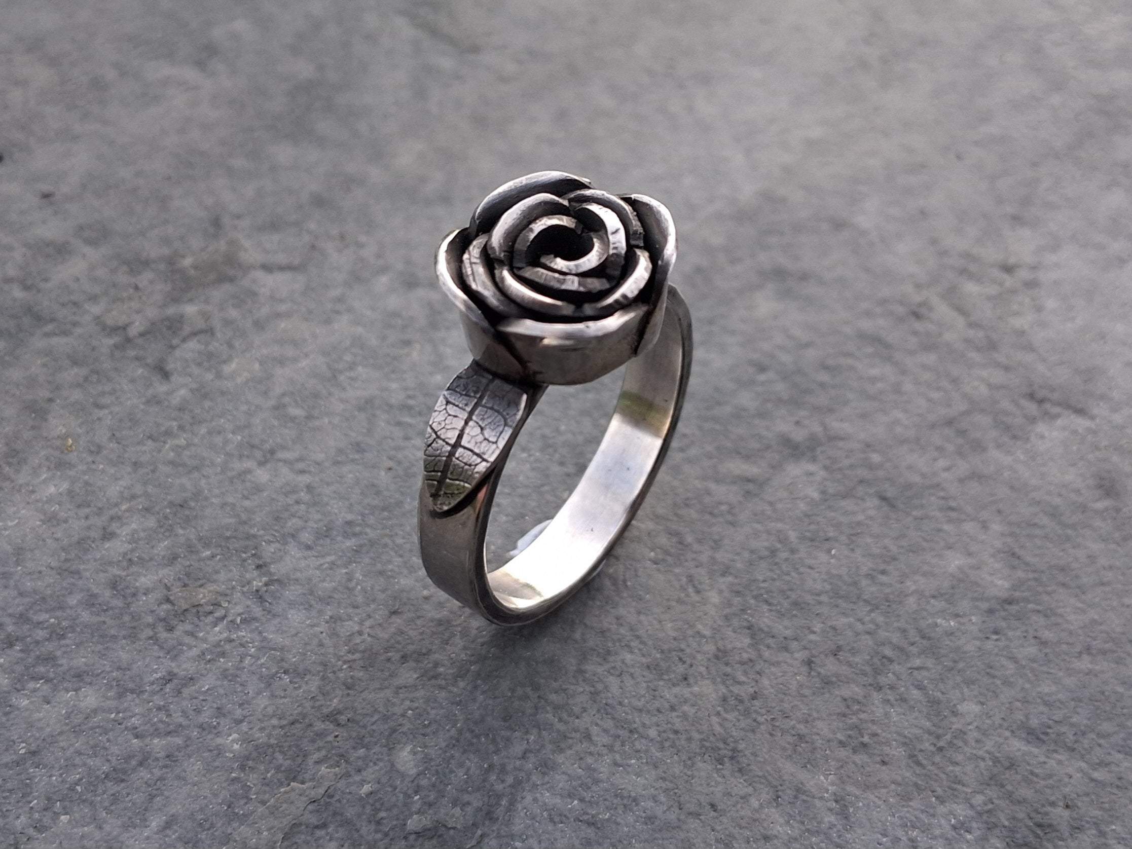 Sterling silver rose ring