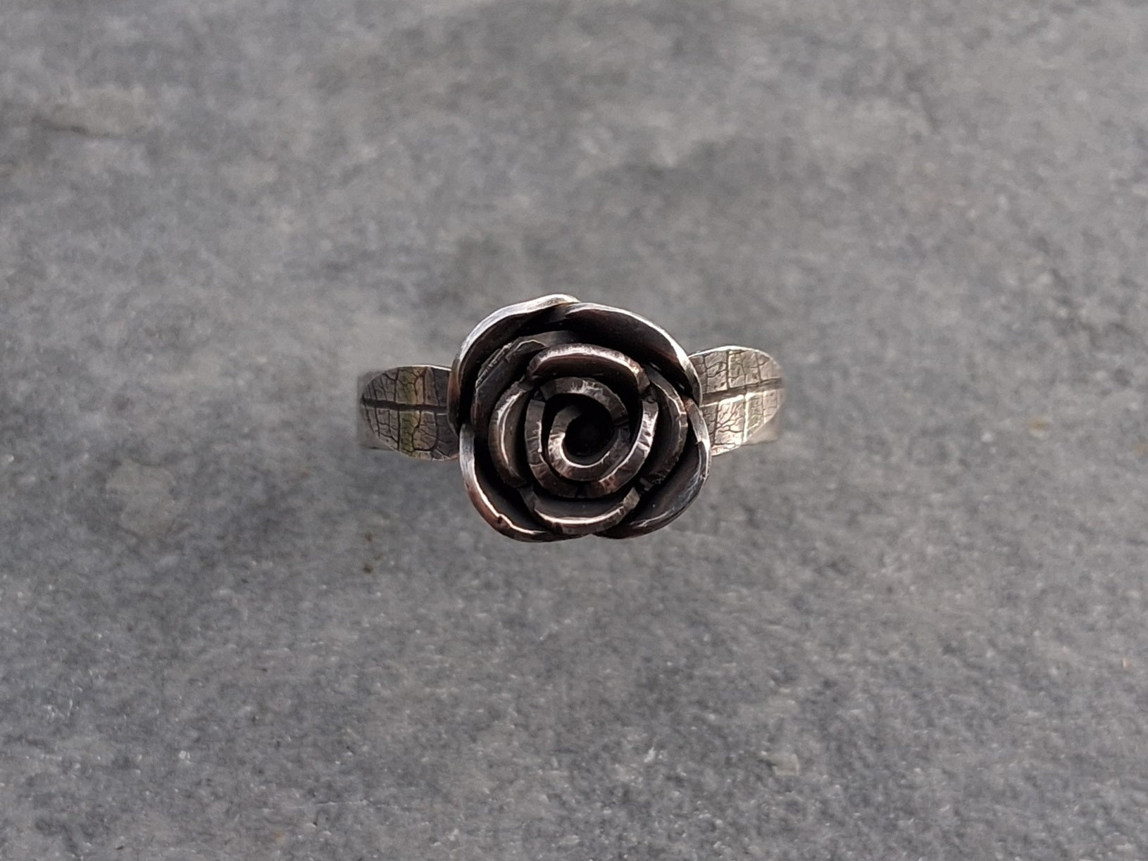 Sterling silver rose ring