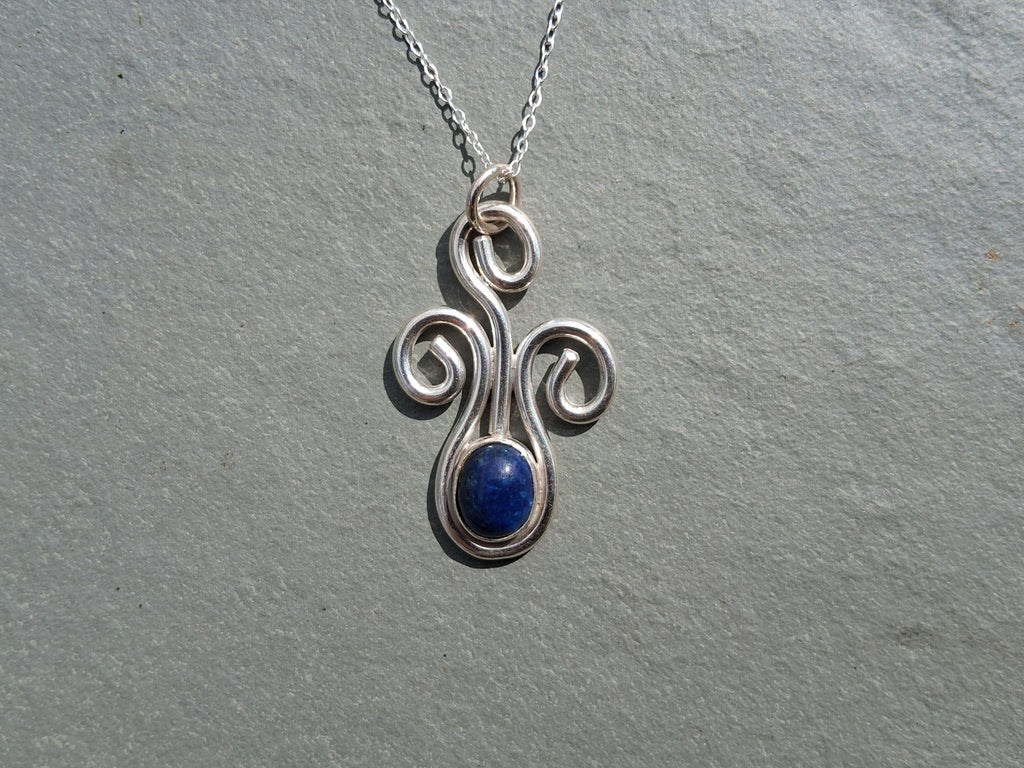 Lapis lazuli swirl pendant