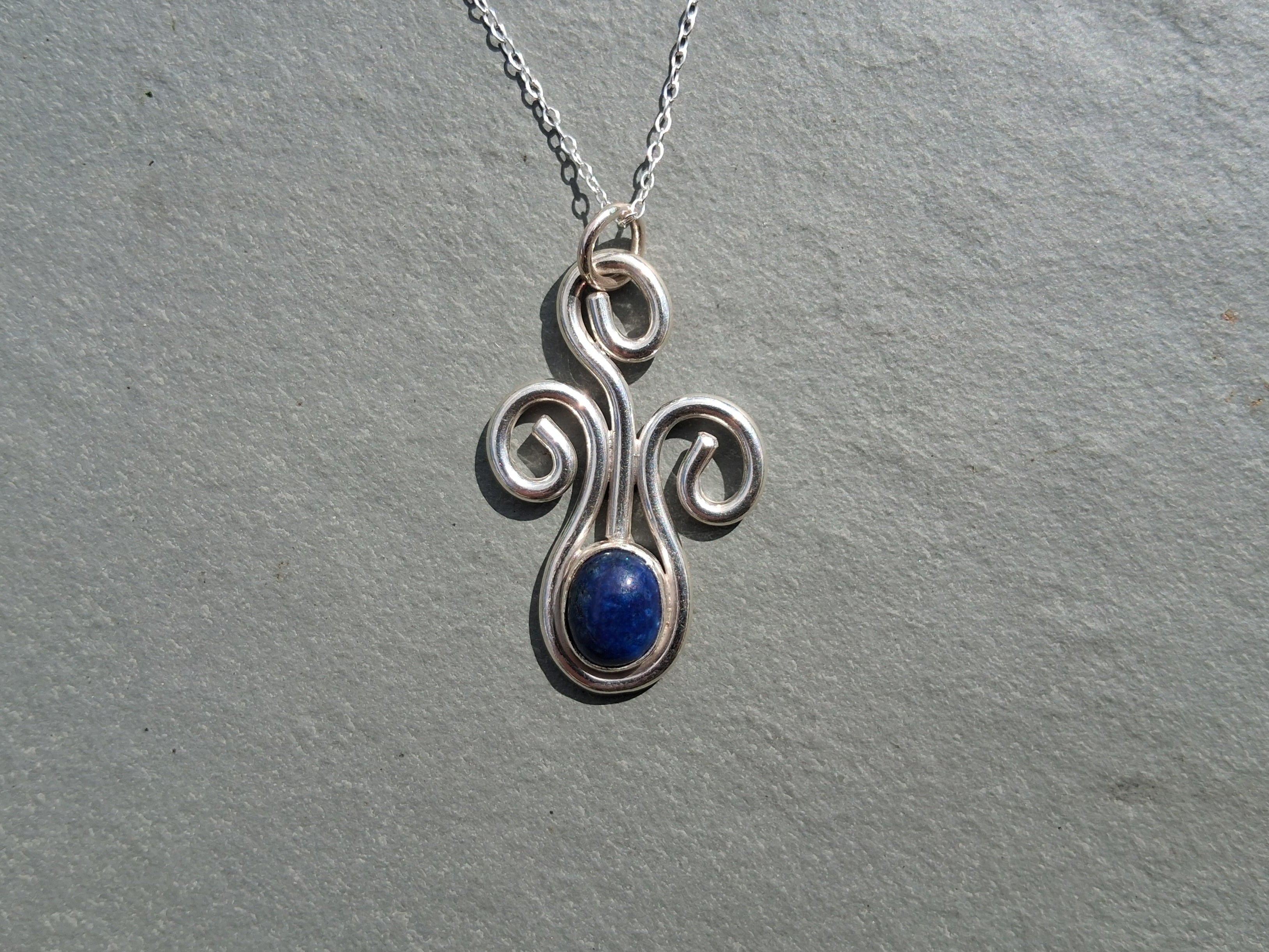 Lapis lazuli swirl pendant
