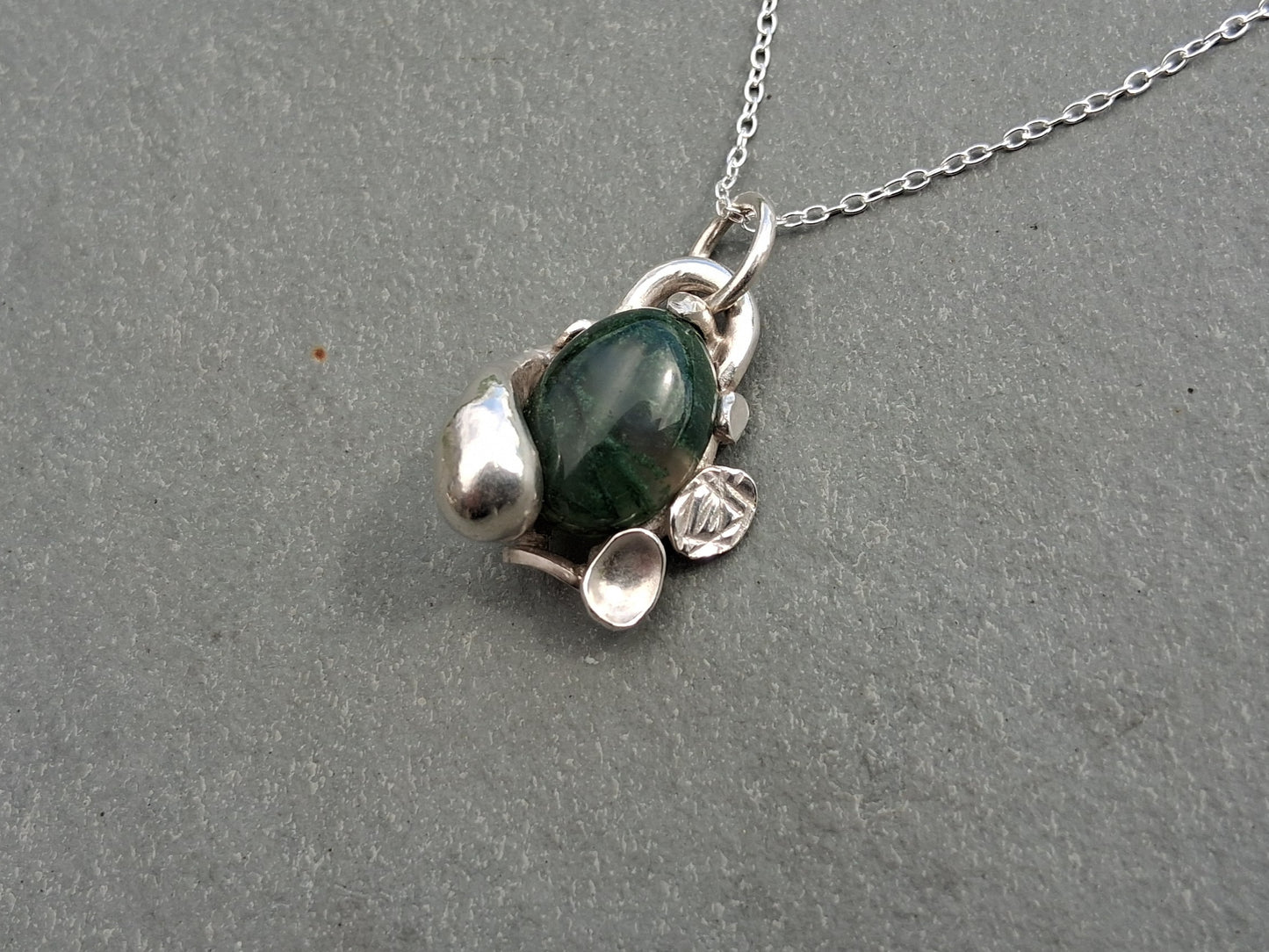 Organic Moss Agate Pendant