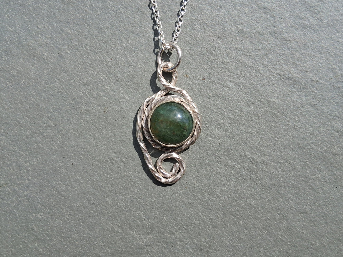 Twisted Moss Agate Pendant