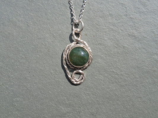 Twisted Moss Agate Pendant