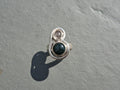 Tourmalinated quartz and moss agate ring
