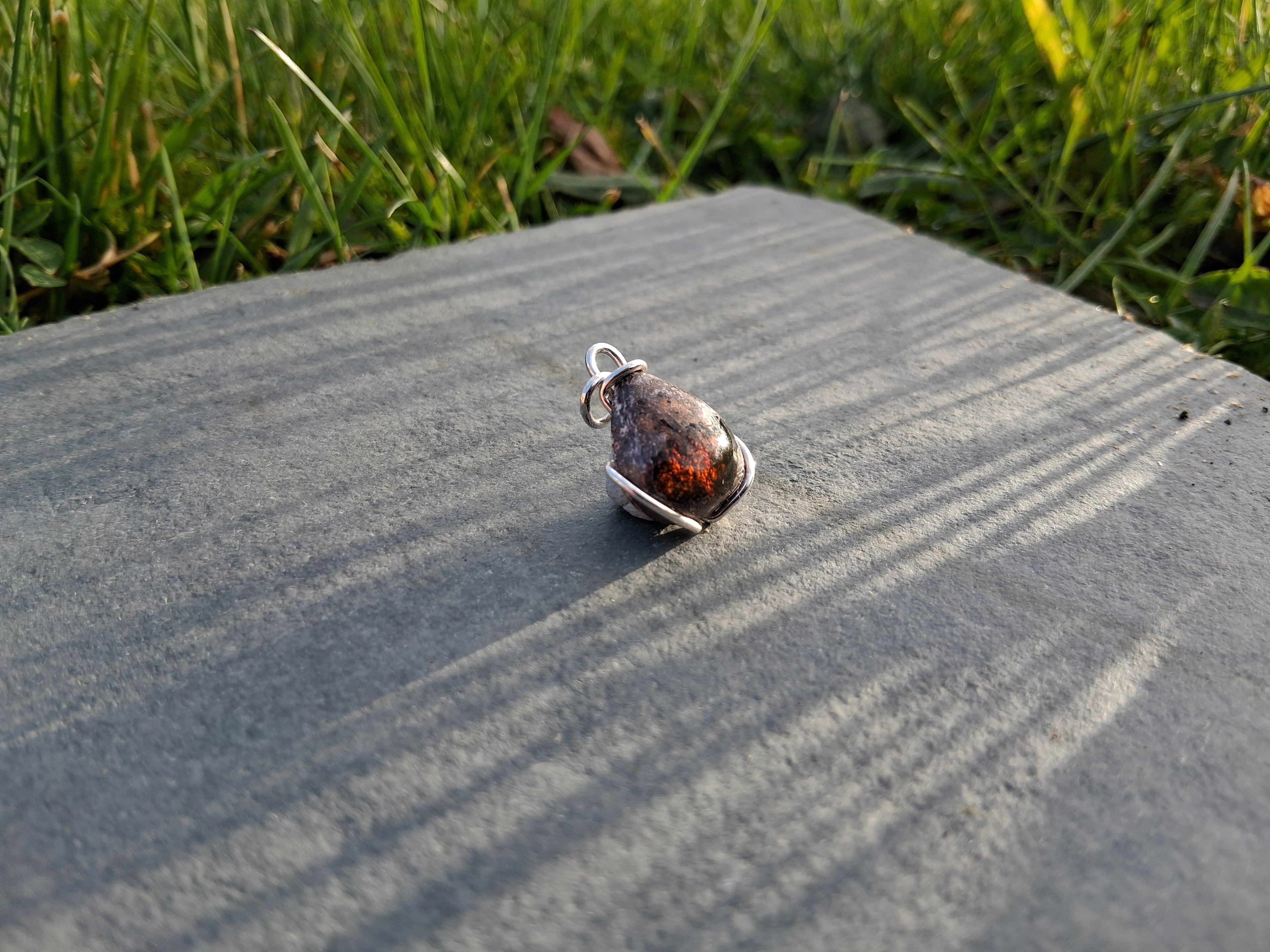 Mexican fire opal pendant