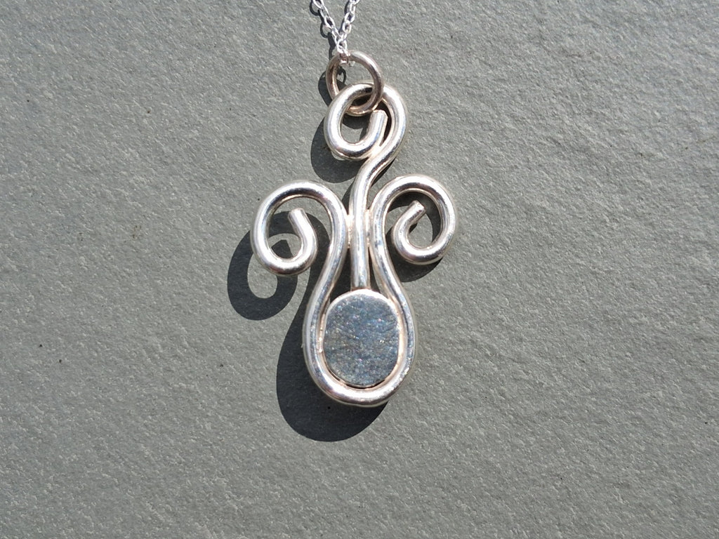 Lapis lazuli swirl pendant