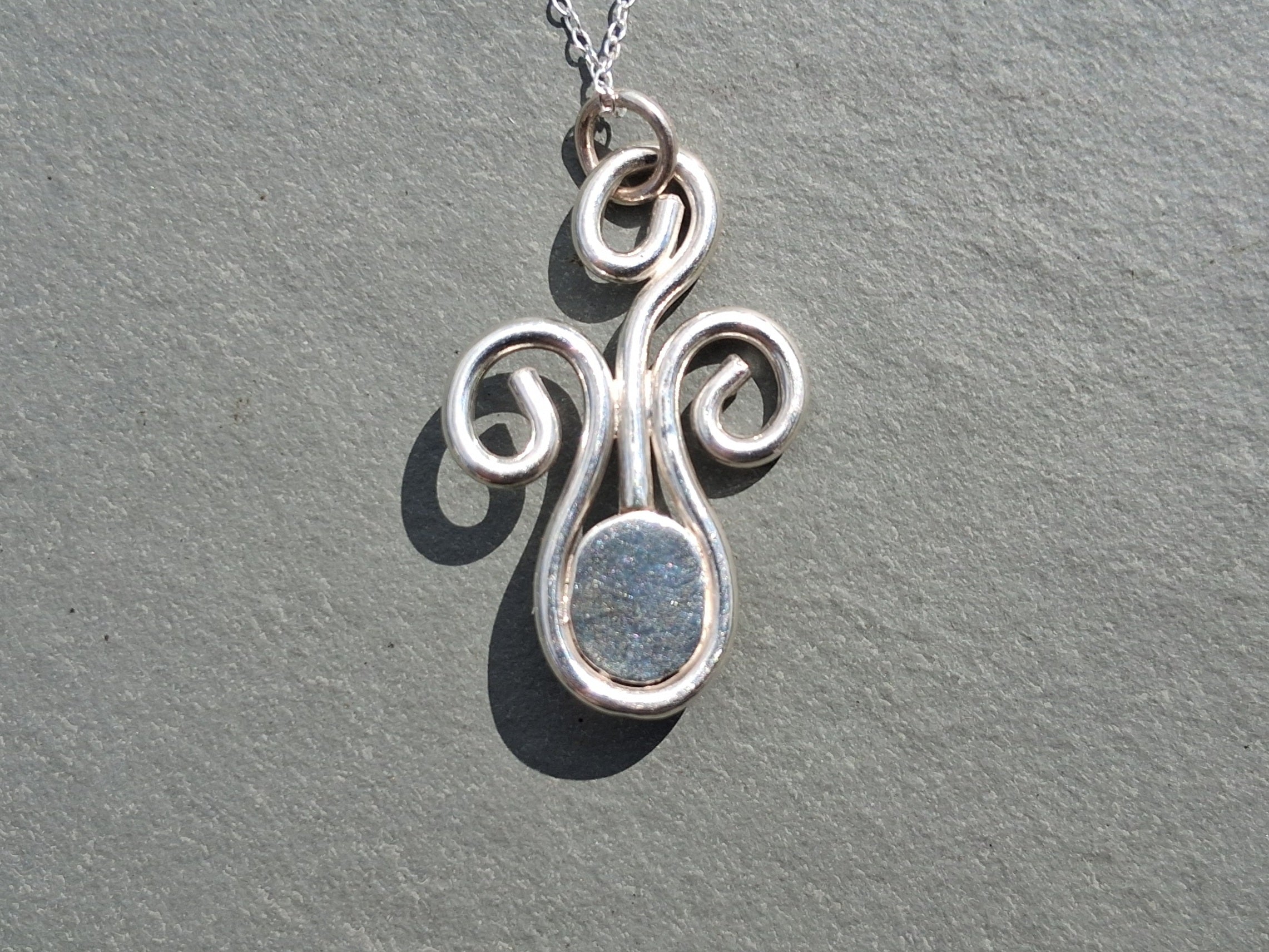 Lapis lazuli swirl pendant