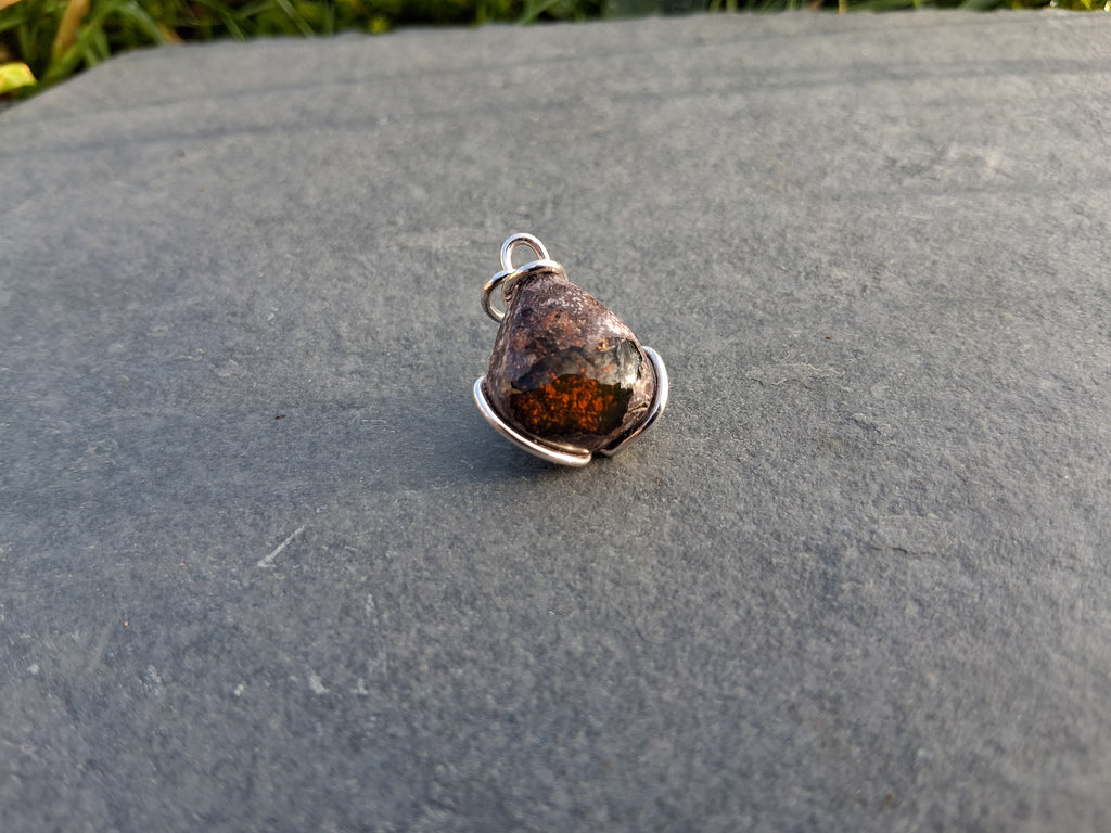 Mexican fire opal pendant