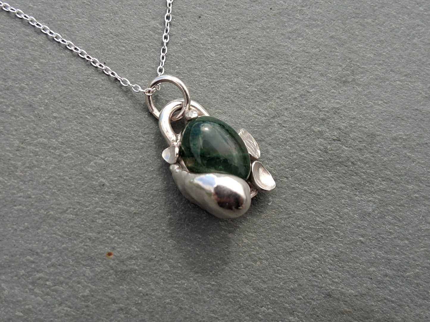Organic Moss Agate Pendant