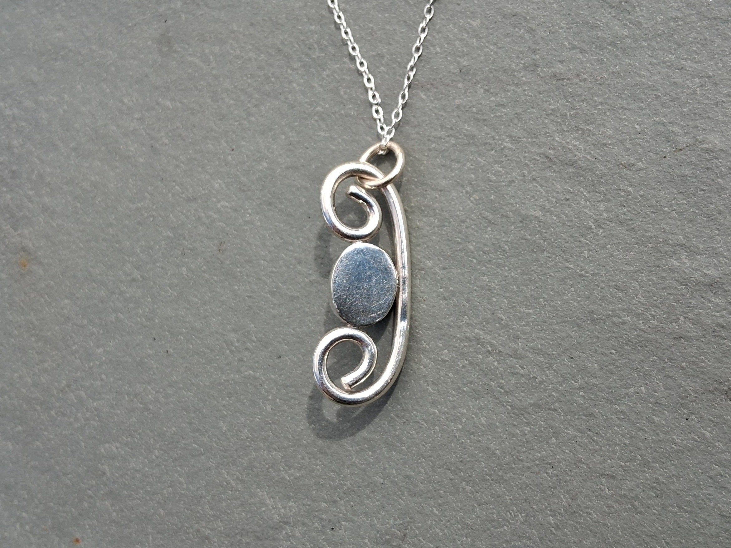 Moss agate swirl pendant
