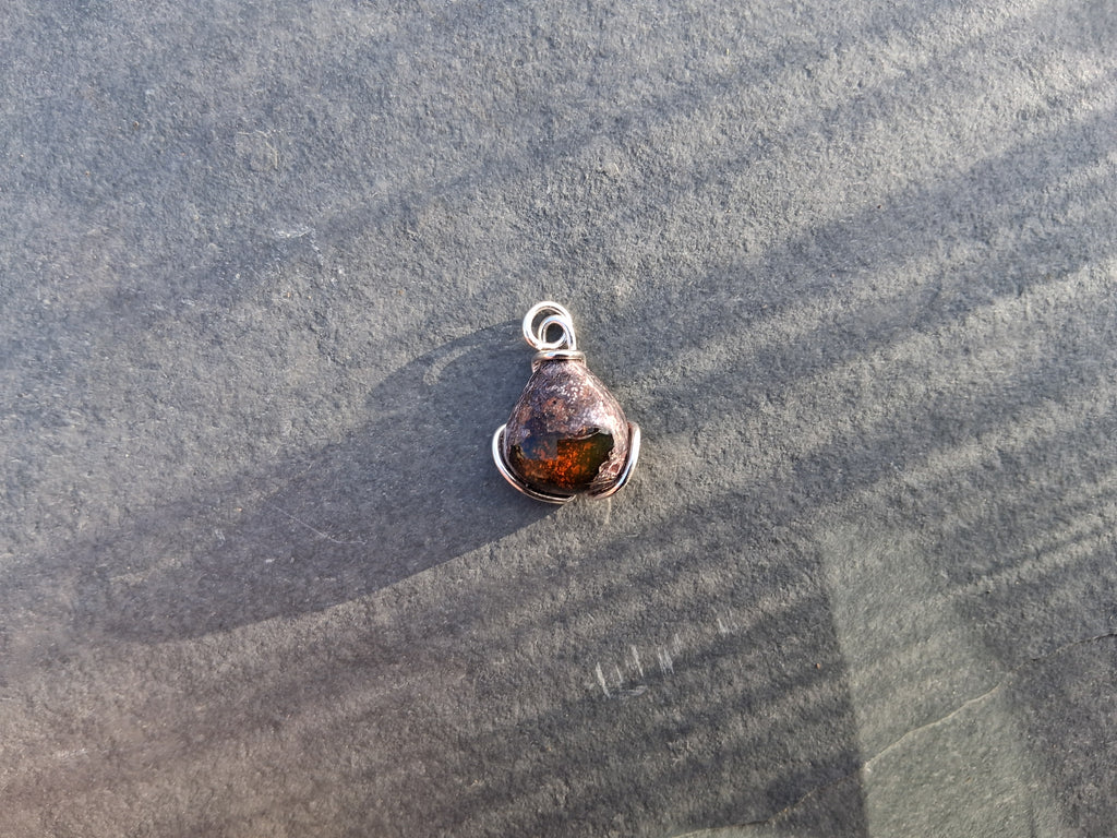 Mexican fire opal pendant