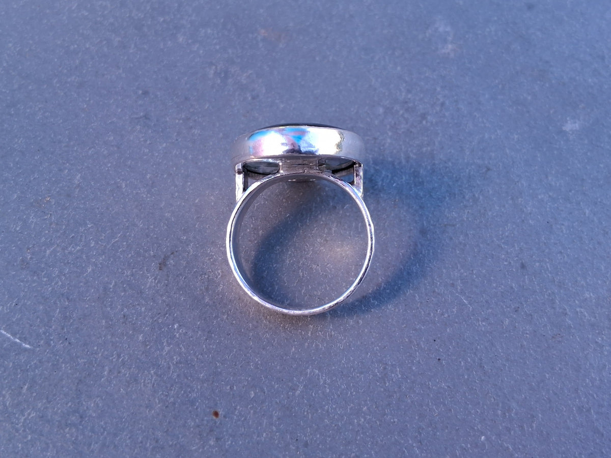 Big Moss Agate Ring