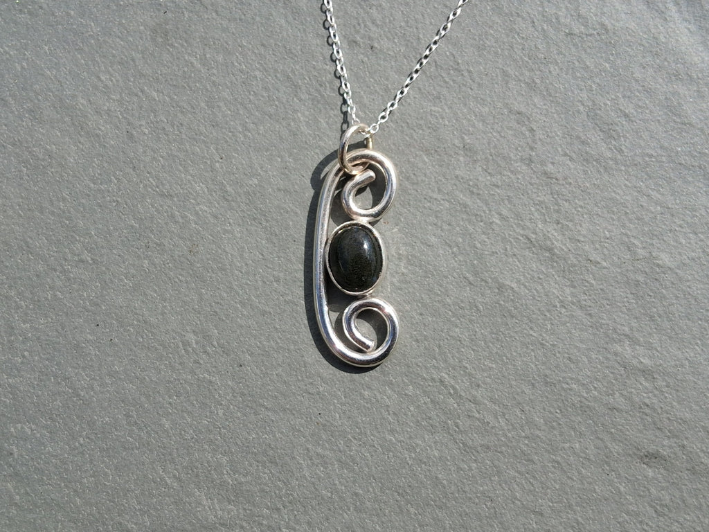 Moss agate swirl pendant