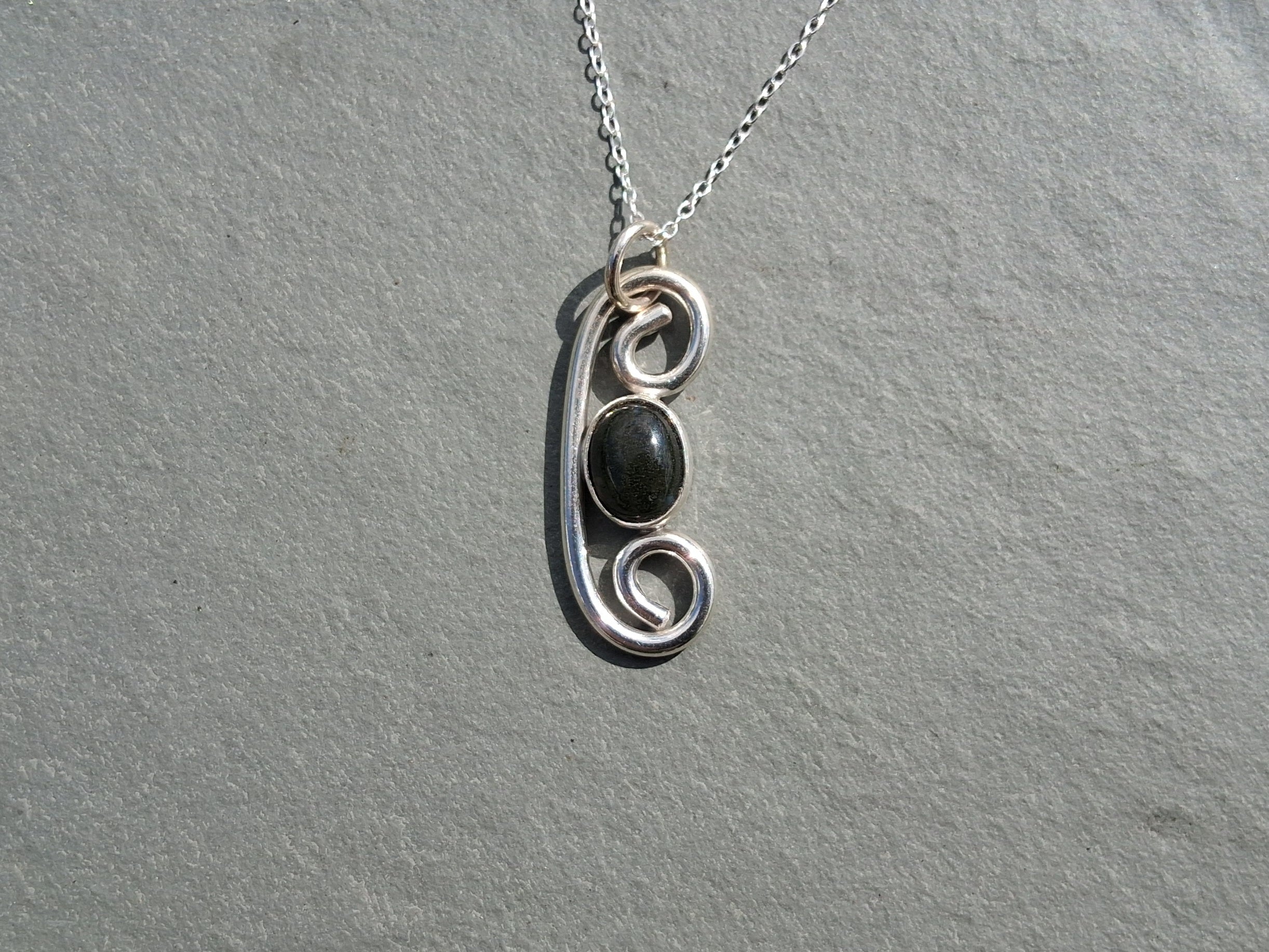 Moss agate swirl pendant