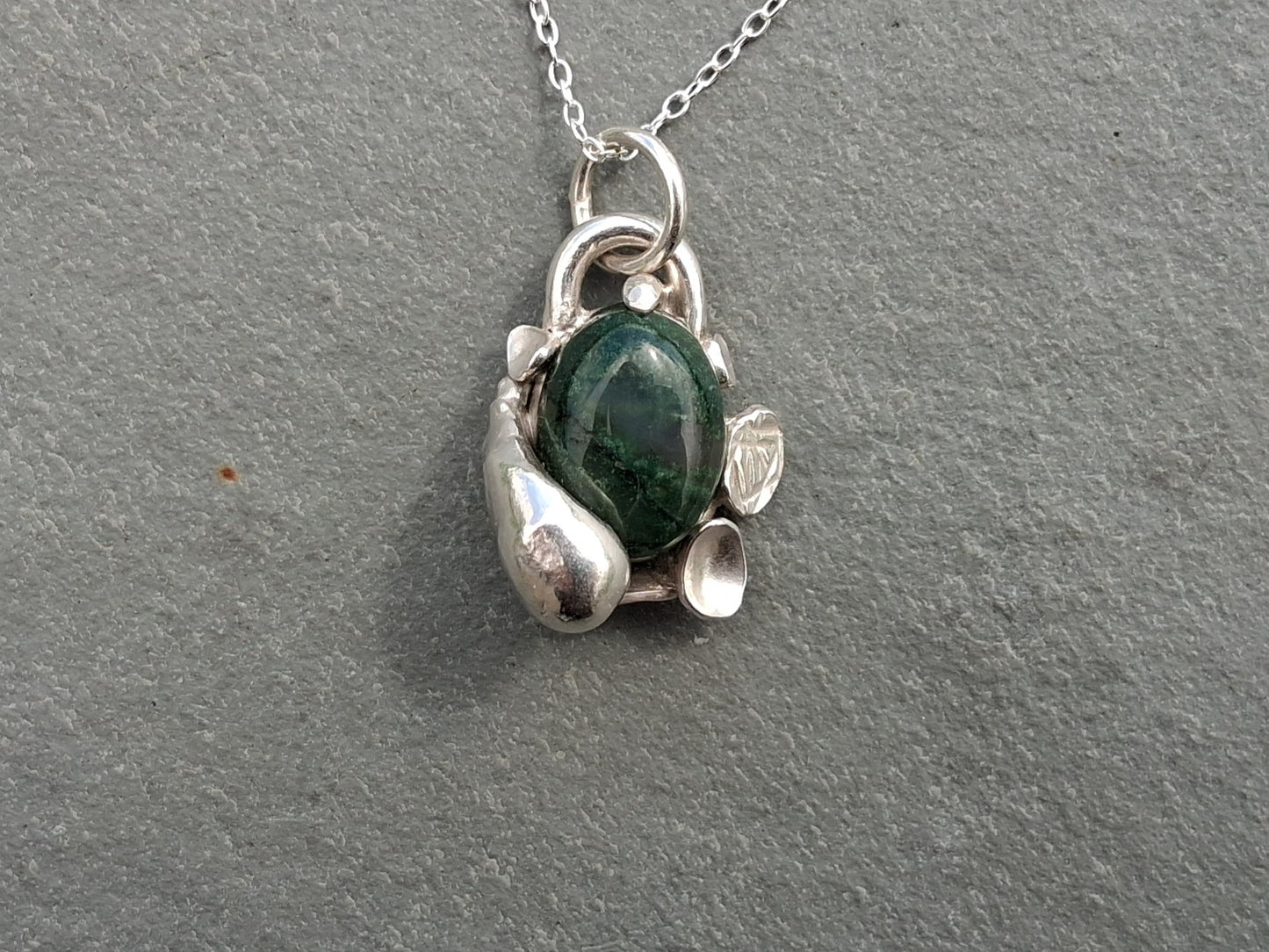 Organic Moss Agate Pendant