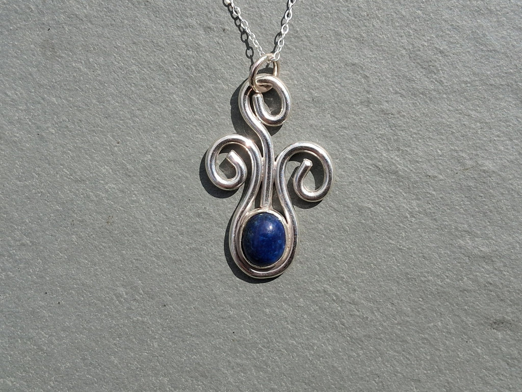 Lapis lazuli swirl pendant