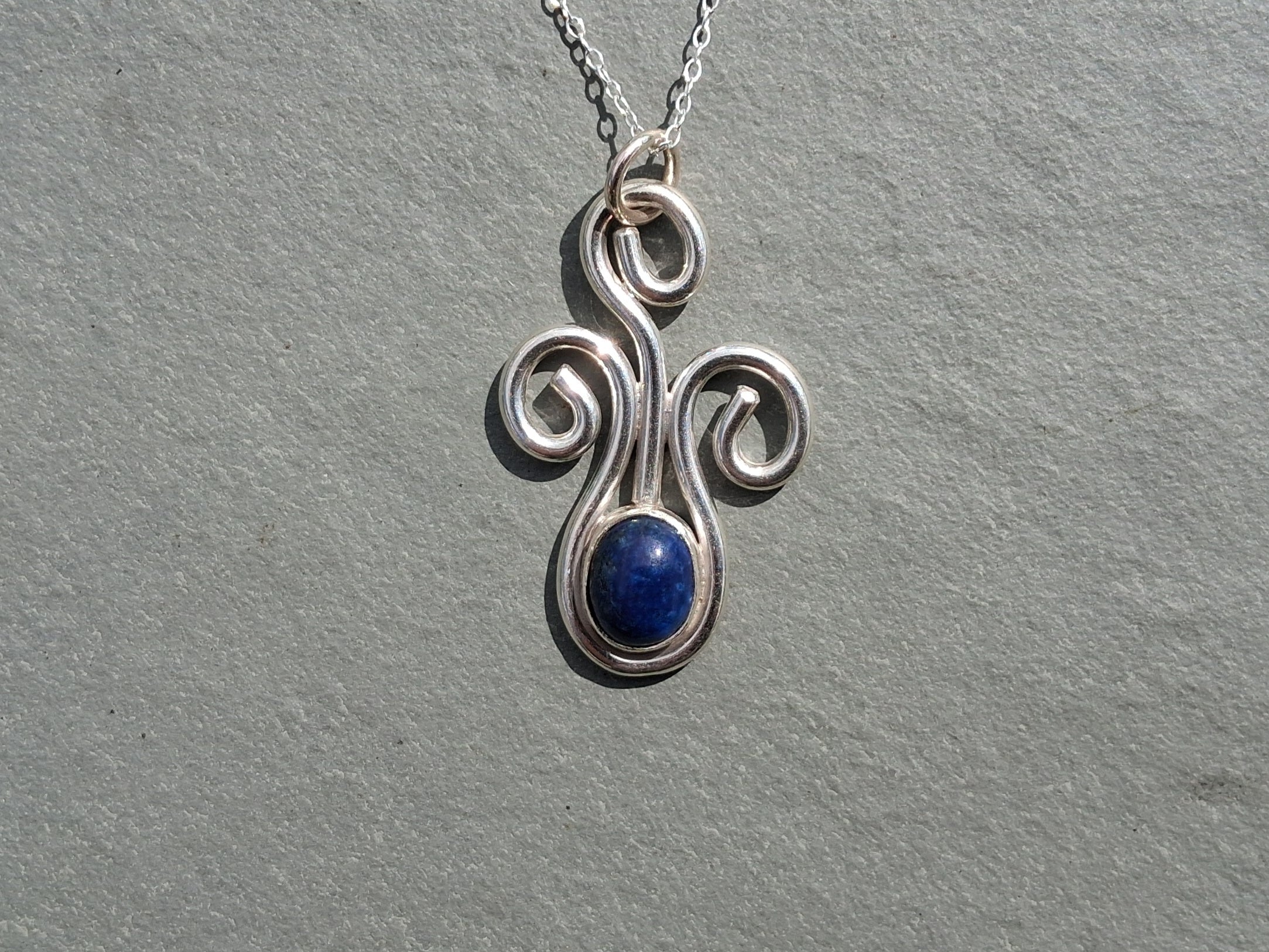 Lapis lazuli swirl pendant