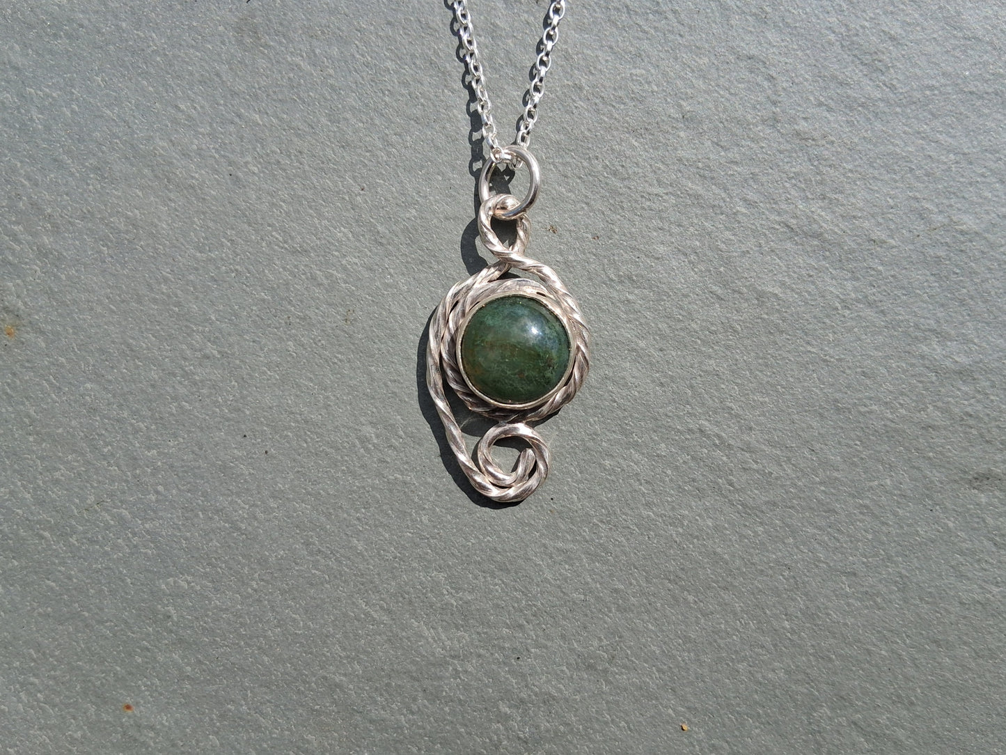 Twisted Moss Agate Pendant