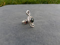 Moss agate swirl ring